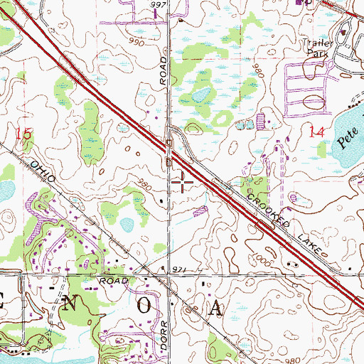 Topographic Map of Brighton Area Fire Department Station 34, MI