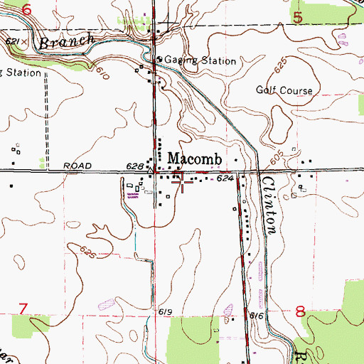 Topographic Map of Macomb Township Fire Department Station 4, MI