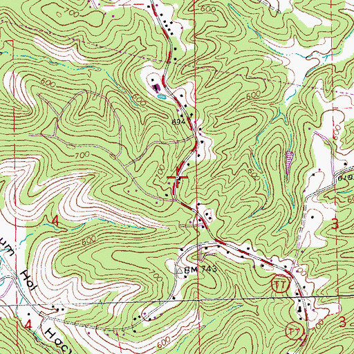 Topographic Map of Jefferson R - 7 Fire Protection District, MO