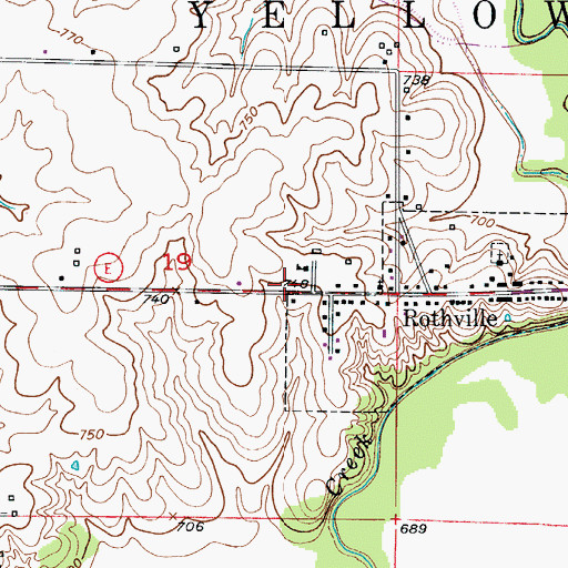 Topographic Map of Yellow Creek Fire Protection District, MO