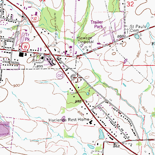 Topographic Map of Wolf Creek Fire Department, MO