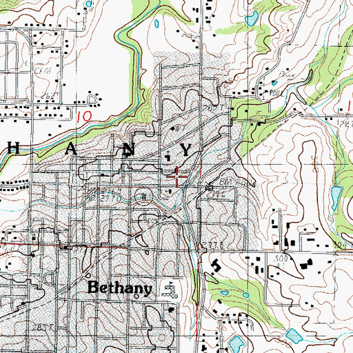 Topographic Map of Bethany Fire Department, MO