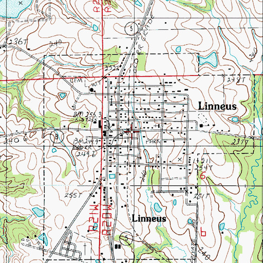 Topographic Map of Linneus Fire Protection District, MO