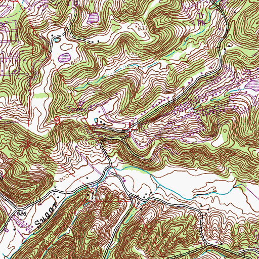 Topographic Map of Springdale Fire Protection District Station 2, MO