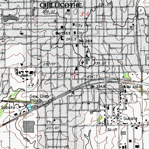 Topographic Map of Chillicothe Fire Department, MO