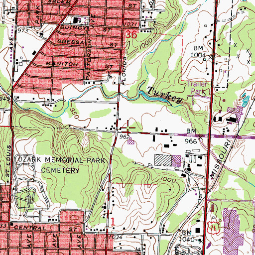 Topographic Map of Joplin Fire Department Station 3, MO