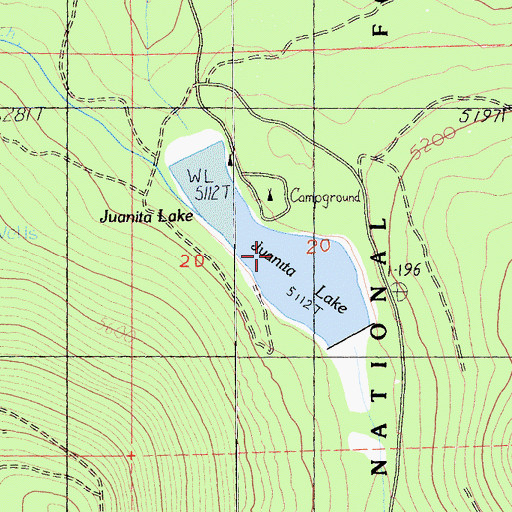 Topographic Map of Juanita Lake, CA