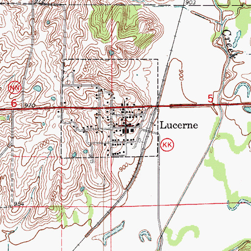Topographic Map of Medicine Creek Township Fire Department, MO