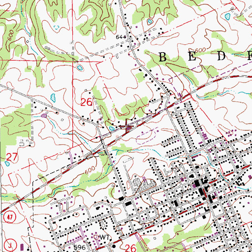 Topographic Map of Lincoln County Fire Protection District 1 Station 1, MO