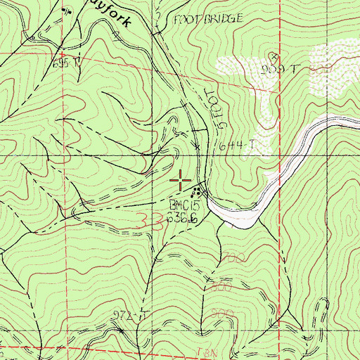 Topographic Map of Jud Creek, CA
