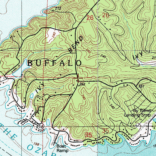 Topographic Map of Ivy Bend Fire Department Station 1, MO