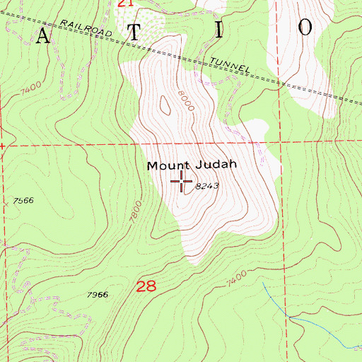 Topographic Map of Mount Judah, CA