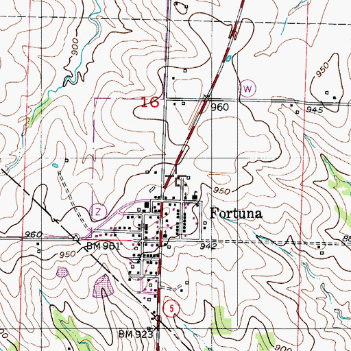Topographic Map of Fortuna Fire Protection District Fortuna Station, MO
