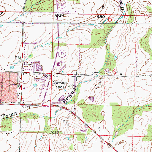 Topographic Map of Central Polk County Fire and Rescue, MO