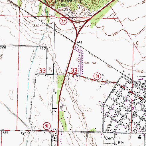 Topographic Map of Scott County Rural Fire Protection District Station 2, MO