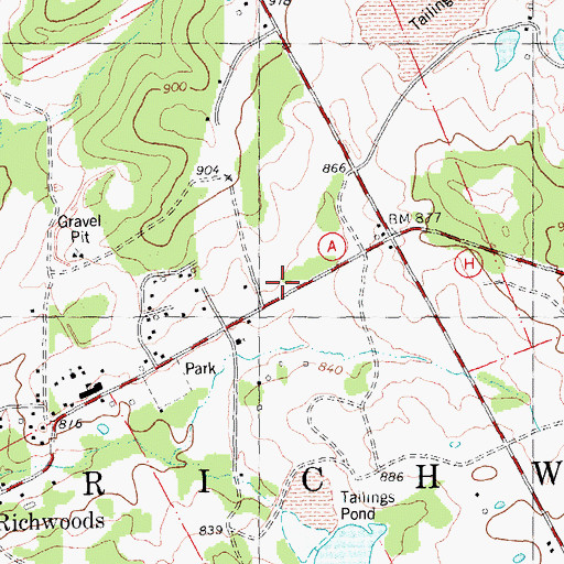 Topographic Map of Richwoods Fire Protection District, MO