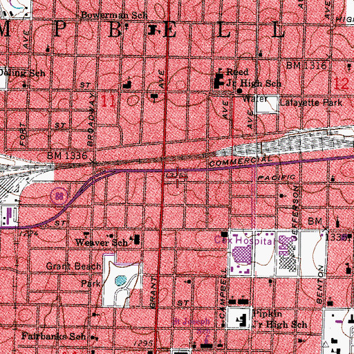 Topographic Map of Springfield Fire Department Station 2, MO