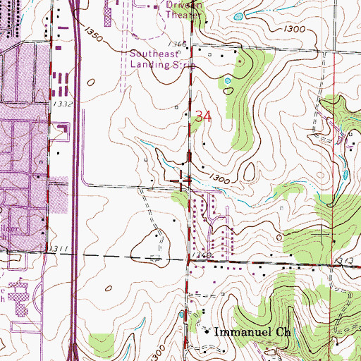 Topographic Map of Logan - Rogersville Fire Protection District Station 2, MO
