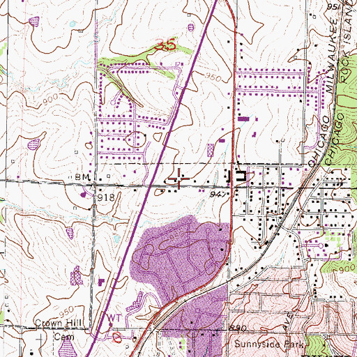 Topographic Map of Excelsior Springs Fire Department, MO