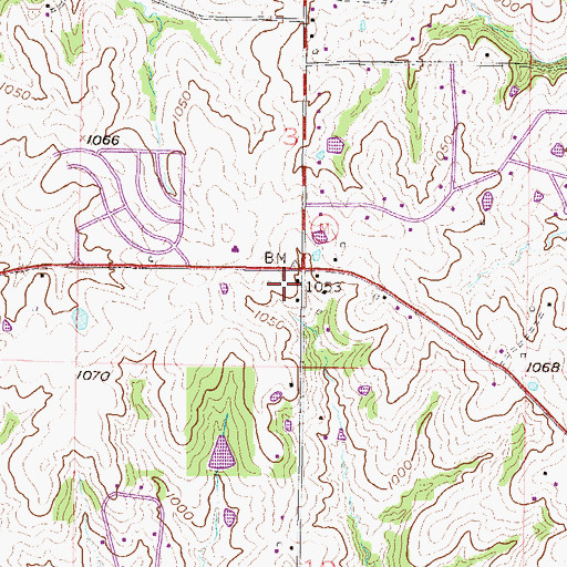 Topographic Map of Wood Heights Fire Protection District, MO