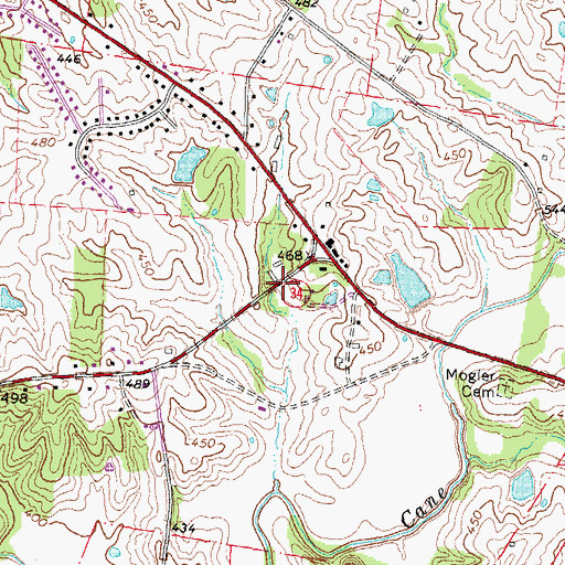 Topographic Map of Millersville Rural Fire Protection District Station 2, MO
