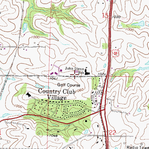 Topographic Map of Savannah Rural Fire Protection, MO