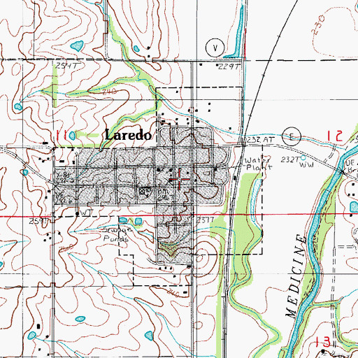 Topographic Map of Laredo Fire Department and Ambulance Service, MO