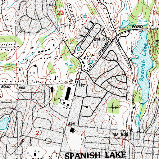 Topographic Map of Spanish Lake Fire Protection District Station 1, MO