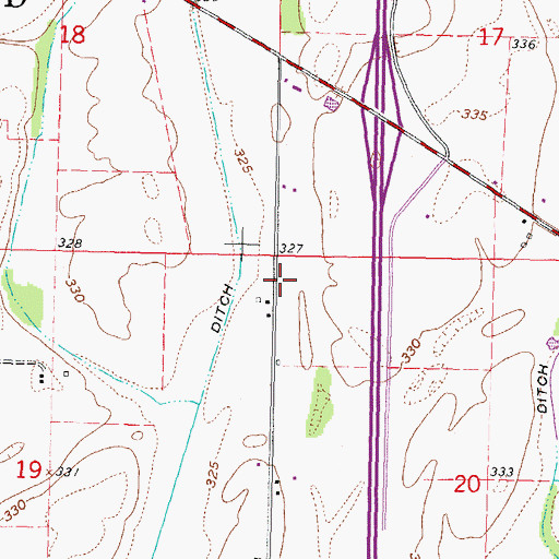 Topographic Map of New Hamburg / Benton / Commerce Fire Protection District, MO