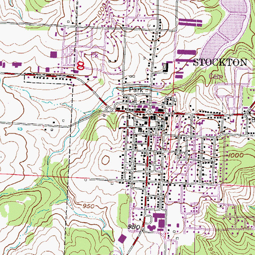 Topographic Map of Stockton Fire Department, MO
