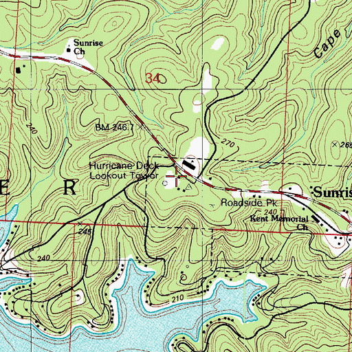 Topographic Map of Sunrise Beach Fire Department Station 1, MO