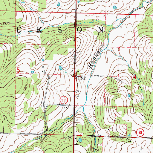 Topographic Map of Southern Dallas County Fire Protection District, MO