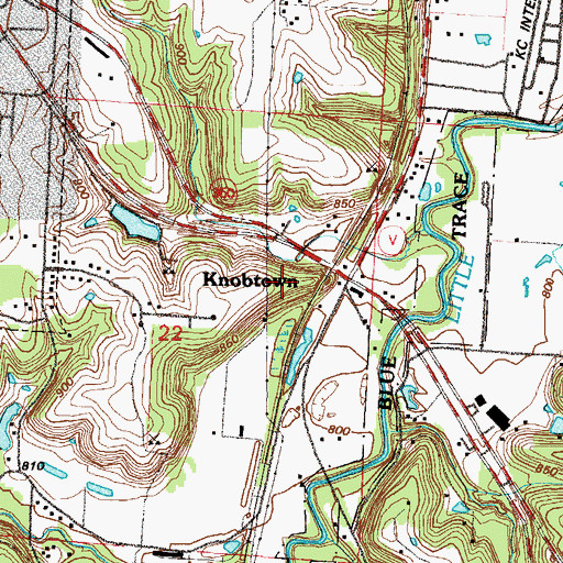 Topographic Map of Kansas City Missouri Fire Department Station 43, MO