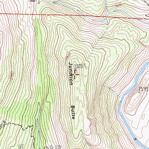 Topographic Map of Junction Butte, CA