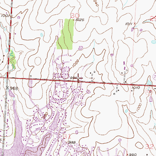 Topographic Map of Lee's Summit Fire Department Station 5, MO