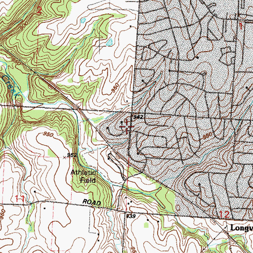 Topographic Map of Lees Summit Fire Department Station 3, MO
