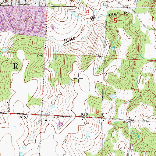 Topographic Map of Central Jackson County Fire Protection District Station 5, MO