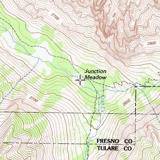 Topographic Map of Junction Meadow, CA