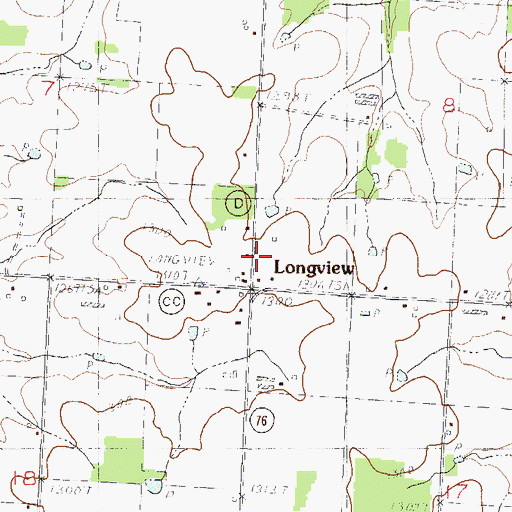 Topographic Map of Stella Rural Volunteer Fire Department Station 1 Longview Headquarters, MO
