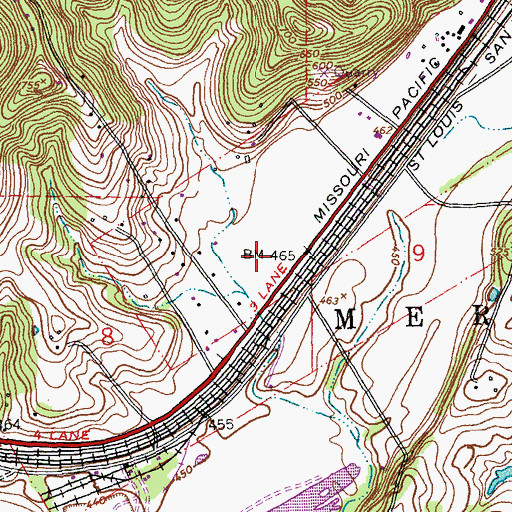 Topographic Map of Eureka Fire Protection District Training Center, MO