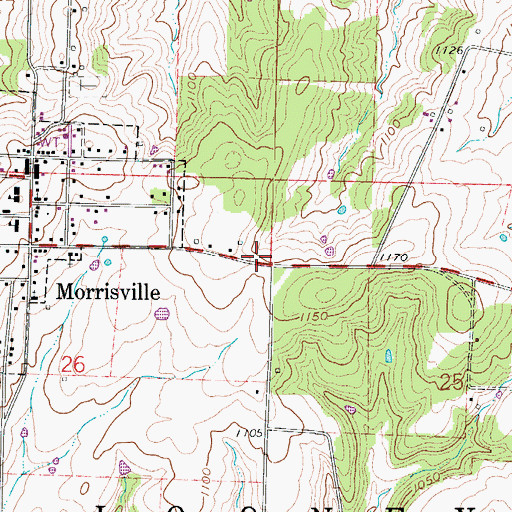 Topographic Map of Morrisville Fire and Rescue Station 1, MO