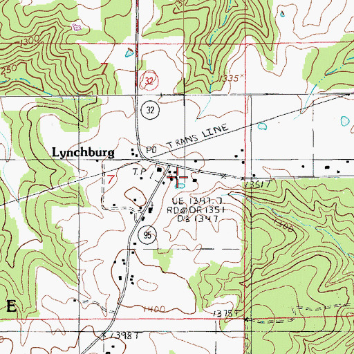 Topographic Map of Nebo Falcon Rural Volunteer Fire Department Station 3, MO