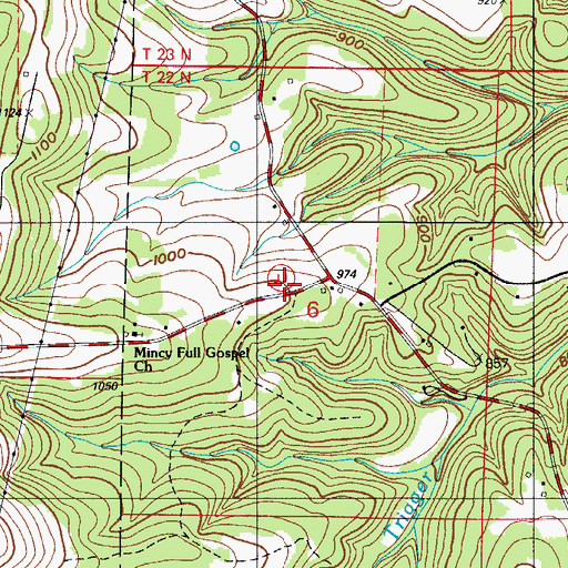 Topographic Map of Western Taney County Fire Protection District Station 8, MO