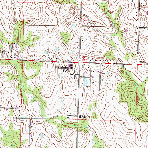 Topographic Map of Kansas City Missouri Fire Department Station 14, MO