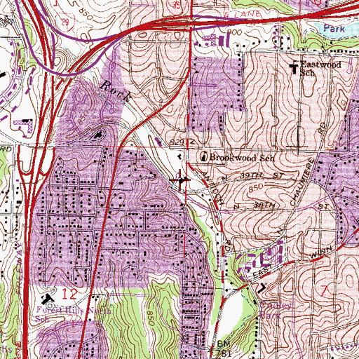 Topographic Map of Kansas City Missouri Fire Department Station 6, MO