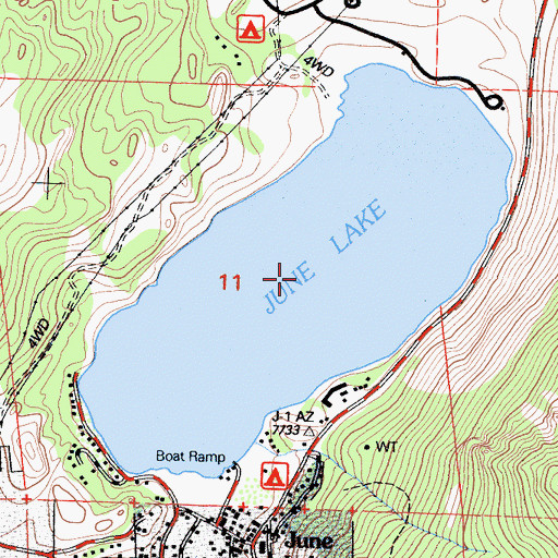 Topographic Map of June Lake, CA