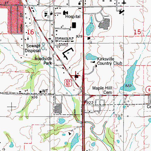 Topographic Map of Department of Conservation Regional Fire Office Northeast, MO