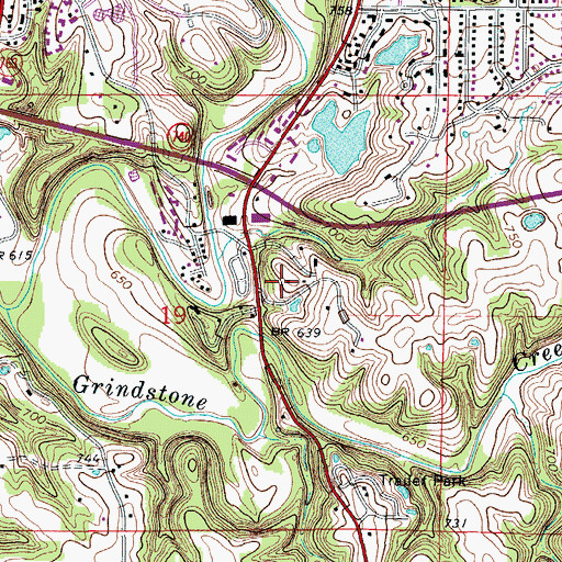 Topographic Map of Department of Conservation Regional Fire Office Central, MO
