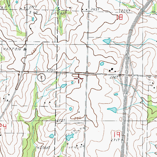 Topographic Map of Pattonsburg Fire Department, MO