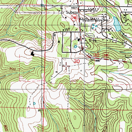 Topographic Map of Branson Fire Department Station 2, MO